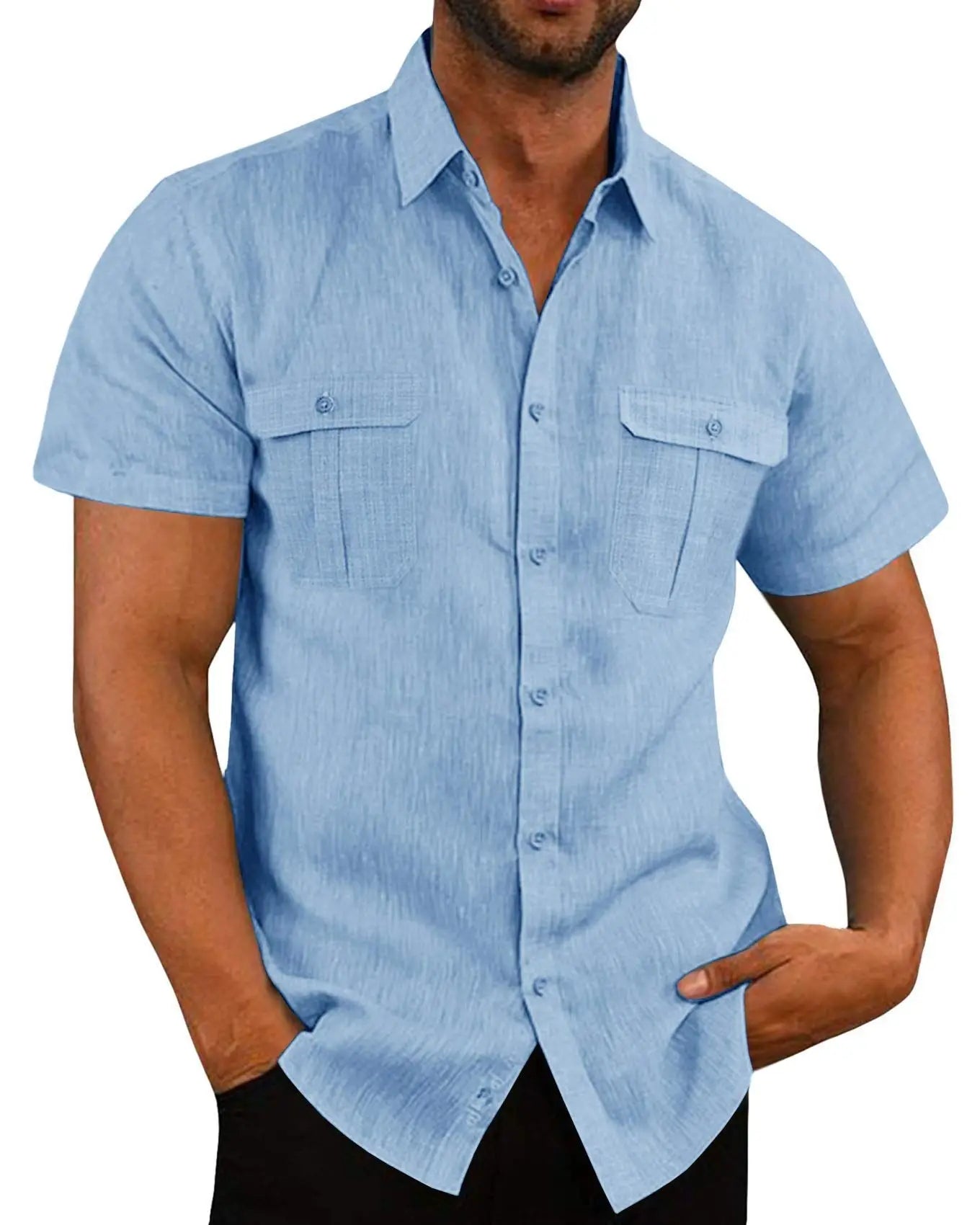 Linen Short-Sleeve Summer Shirt for Men