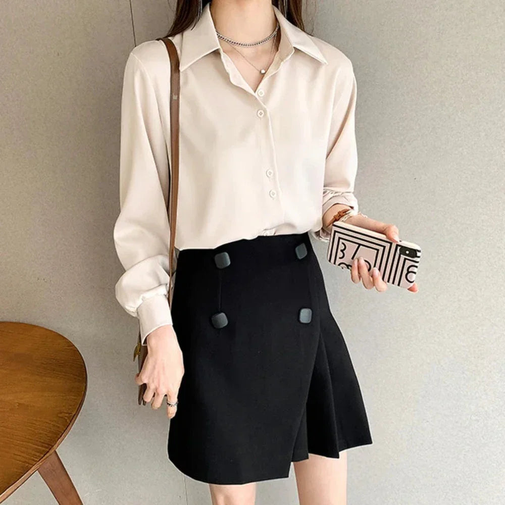Button-Up Blouse for Women's Business Attire
