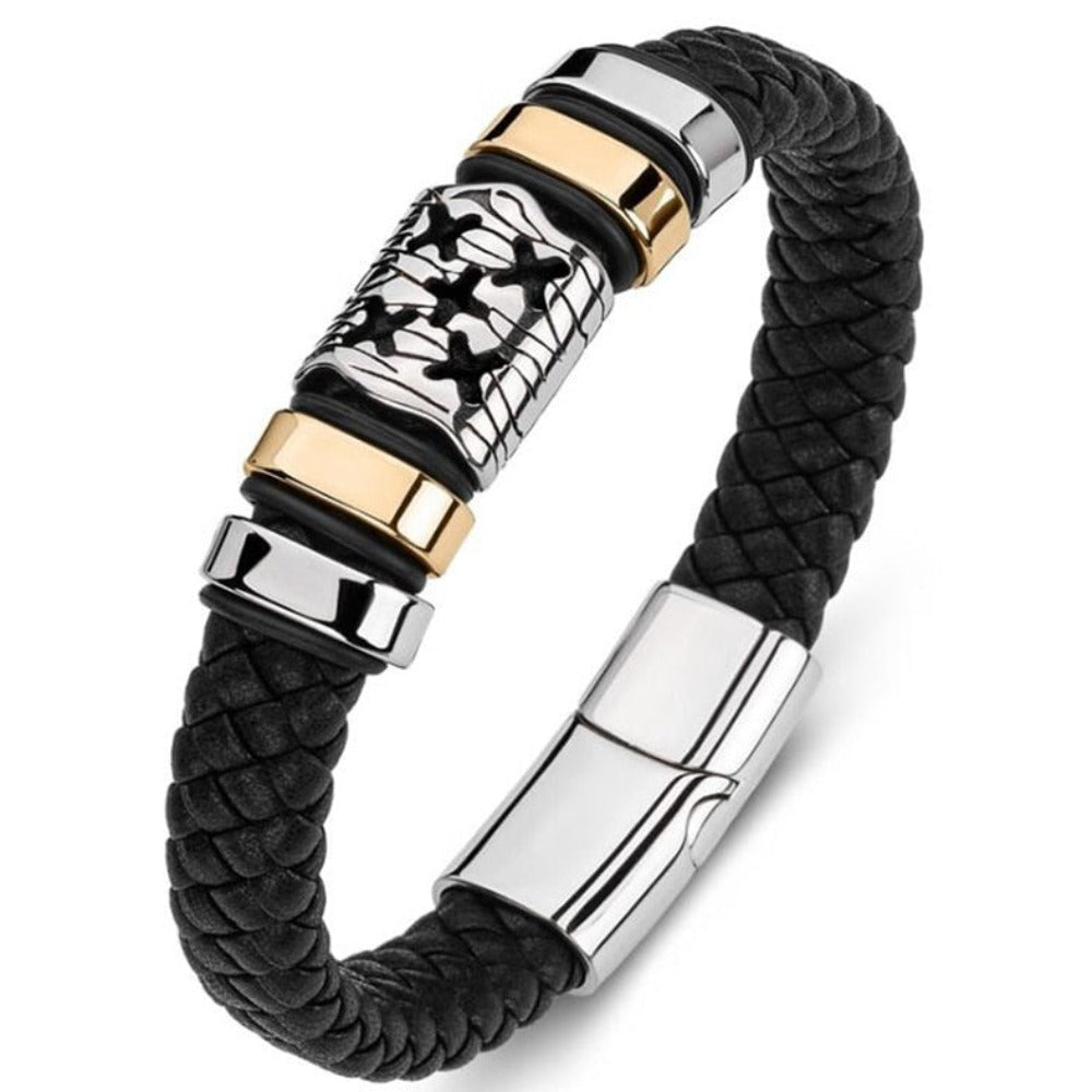 Braided Charm Bracelet Made from Vegan Leather