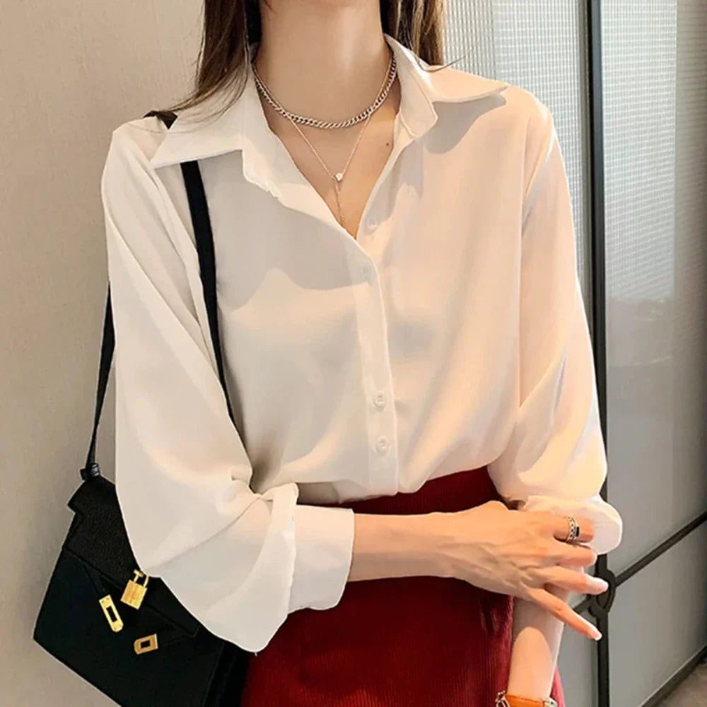 Button-Up Blouse for Women's Business Attire
