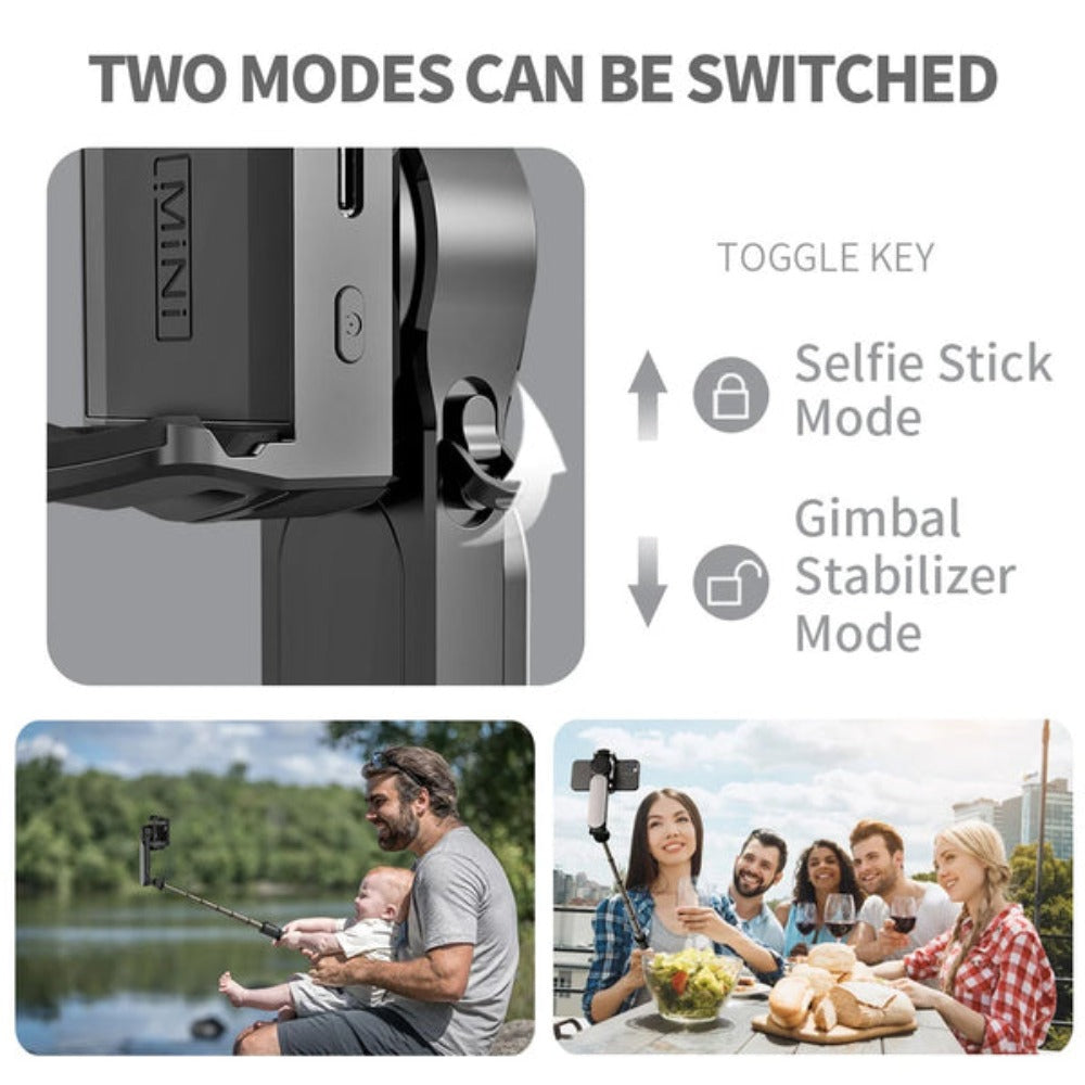 Bluetooth Selfie Stick with Portable Gimbal and Selfie Light