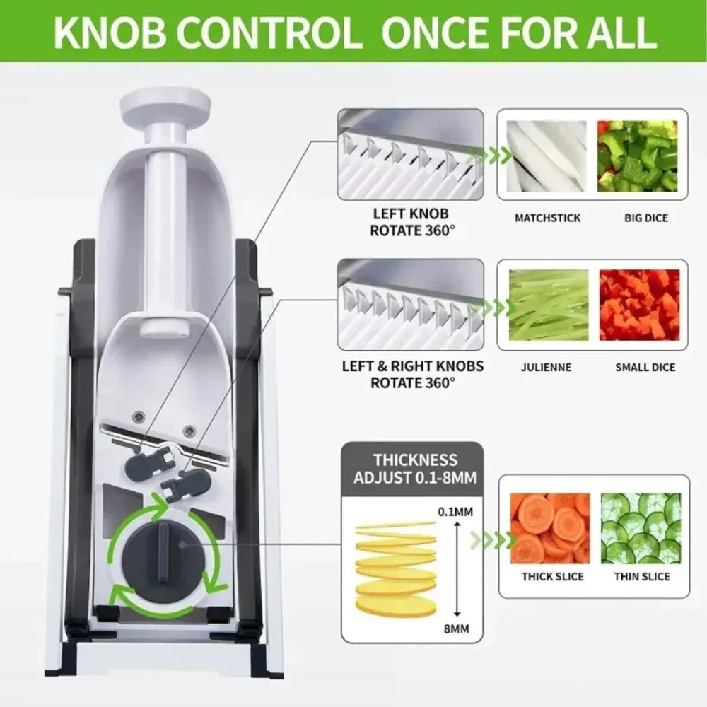 Manual Vegetable and Potato Cutter with Multiple Functions