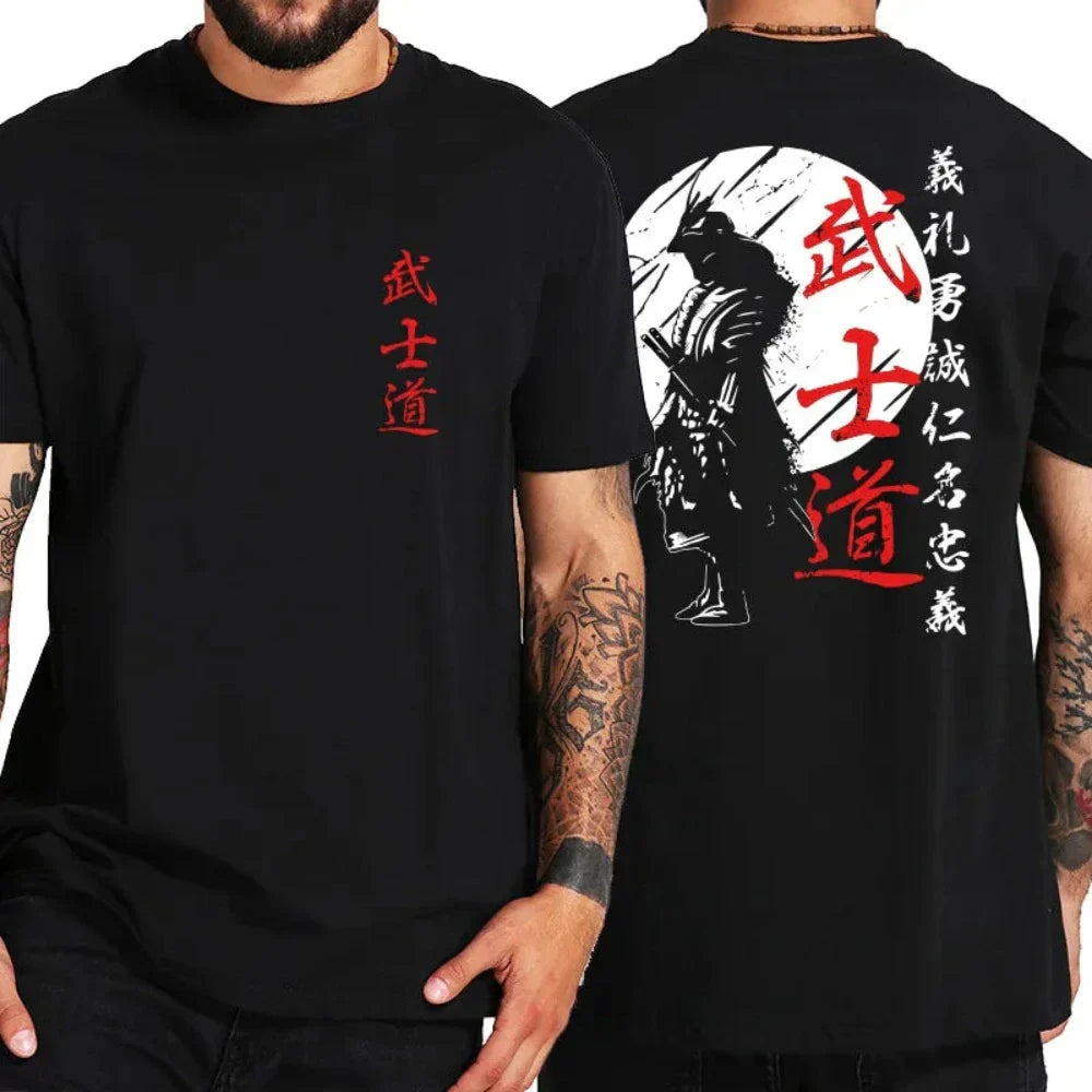 Samurai-Inspired Short Sleeve Tee for Men