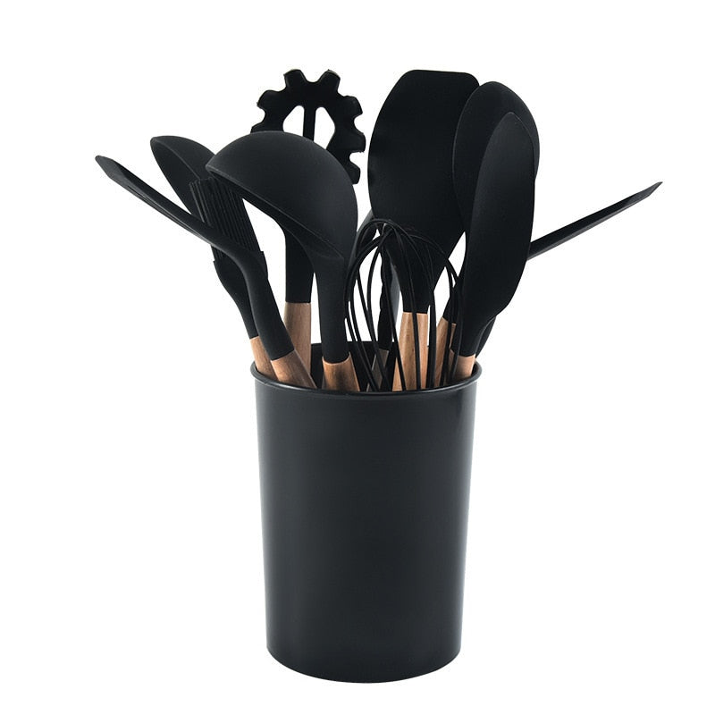 12-Piece Set of Silicone Kitchen Utensils