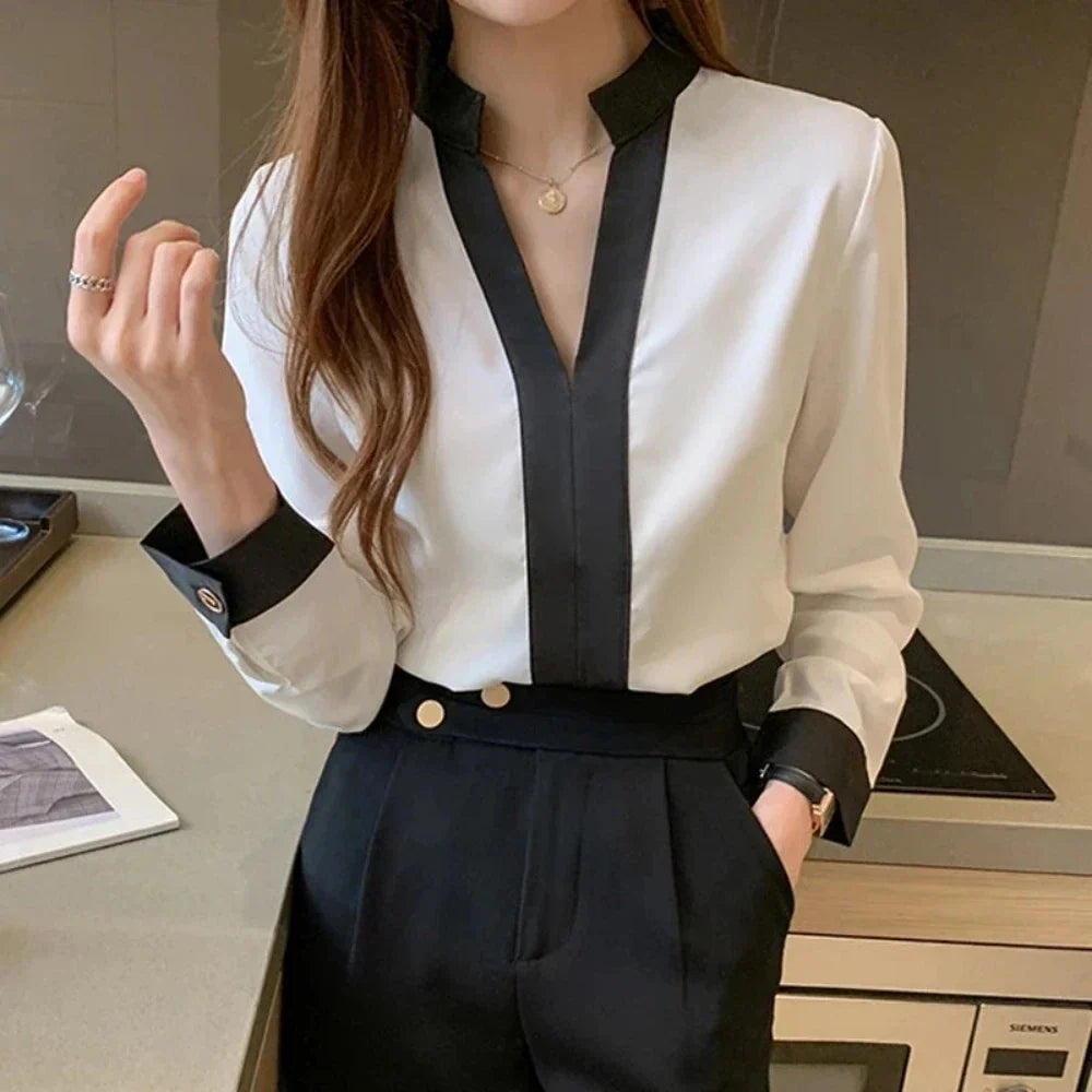 Korean-Inspired Women's Stand Collar Top