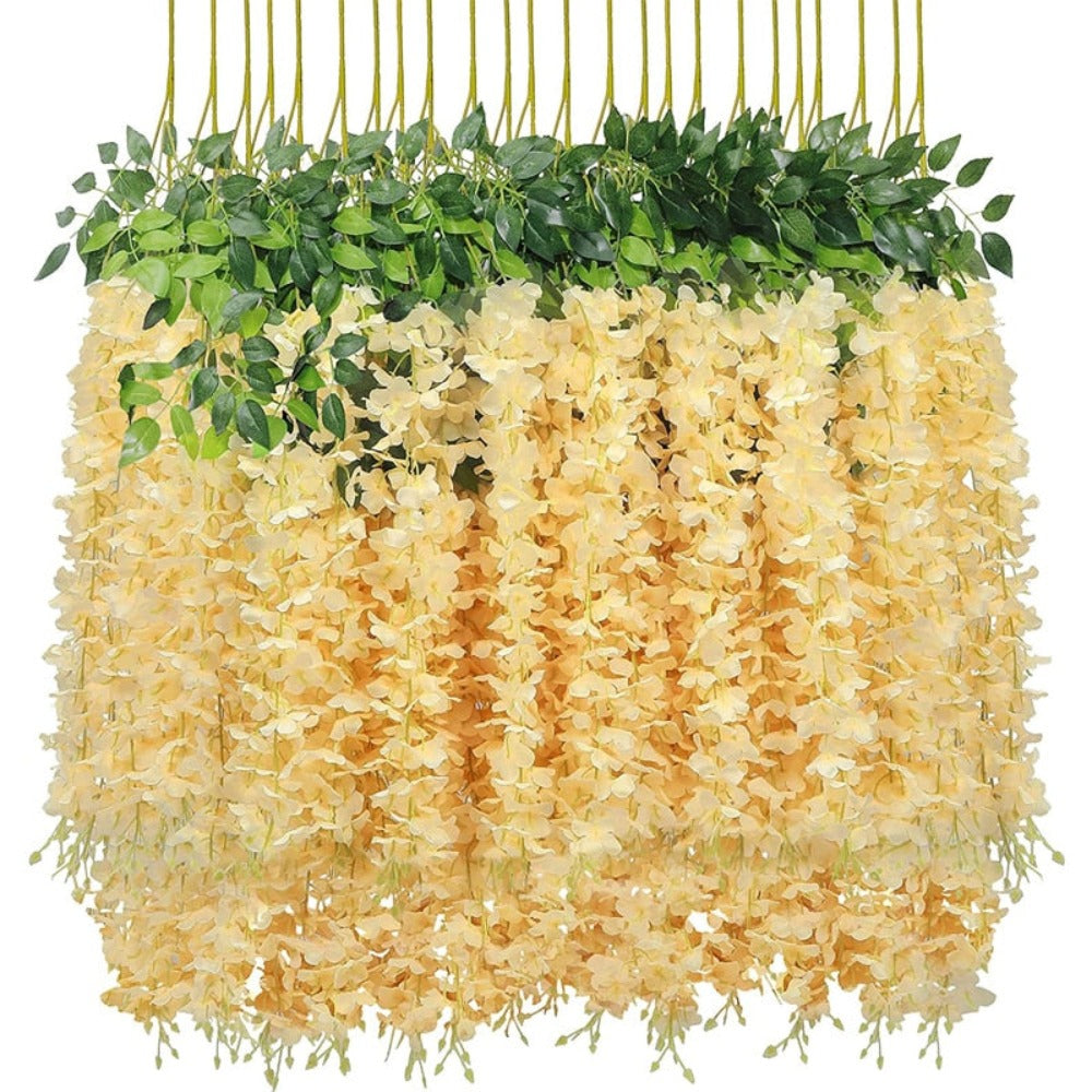 12 Floral Plastic Wisteria Pieces for Party Decoration