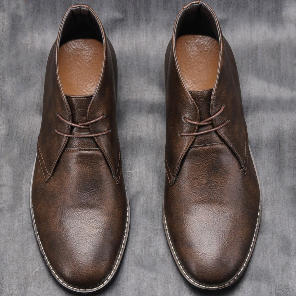 Classic Vegan Leather Ankle Boots for Men