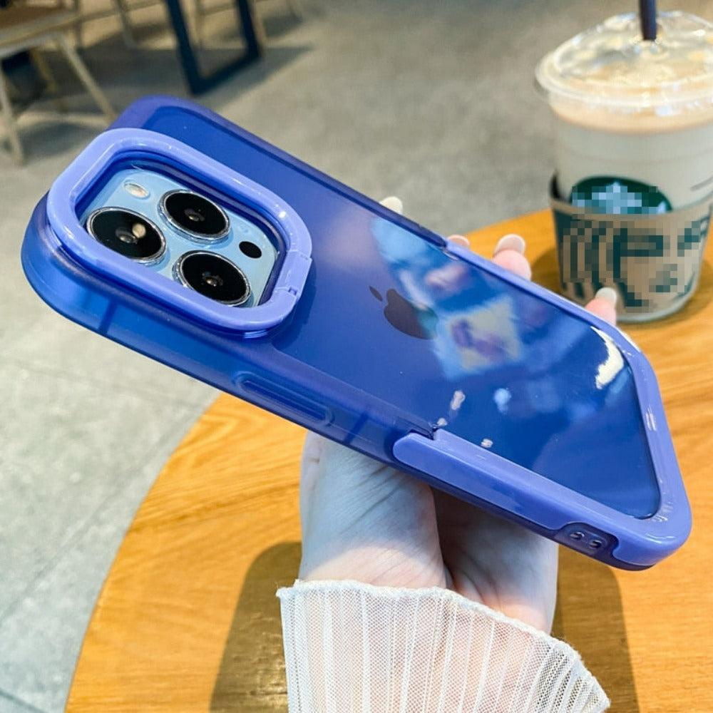 Clear Stand Case for iPhone with Transparent Design