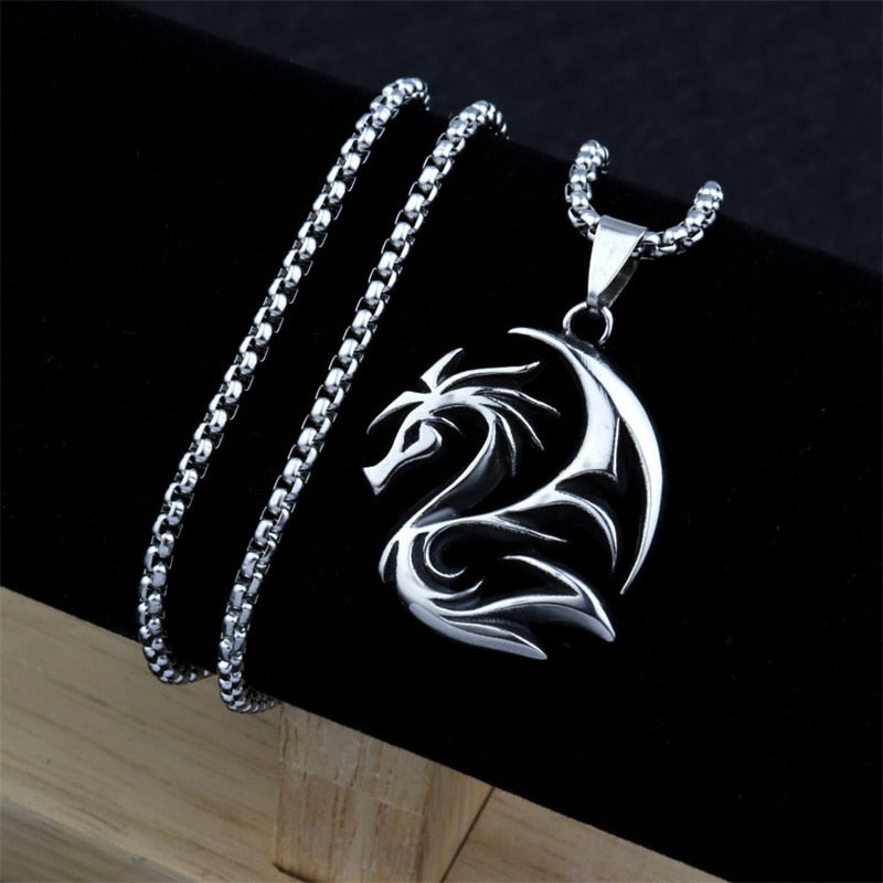 Circular Serpent Charm Necklace