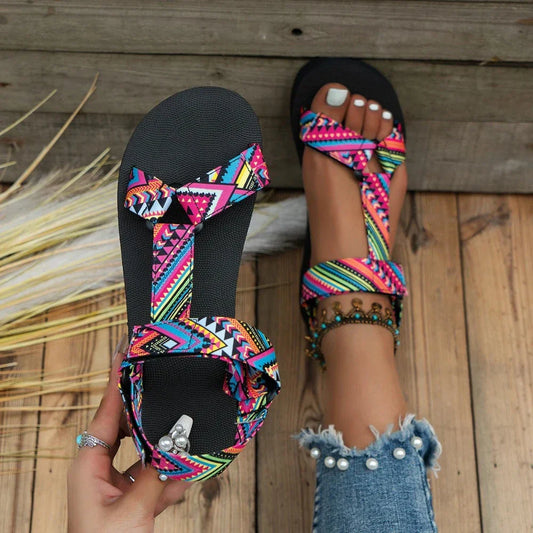 Colorful Flat Sandals for Women's Summer Wear