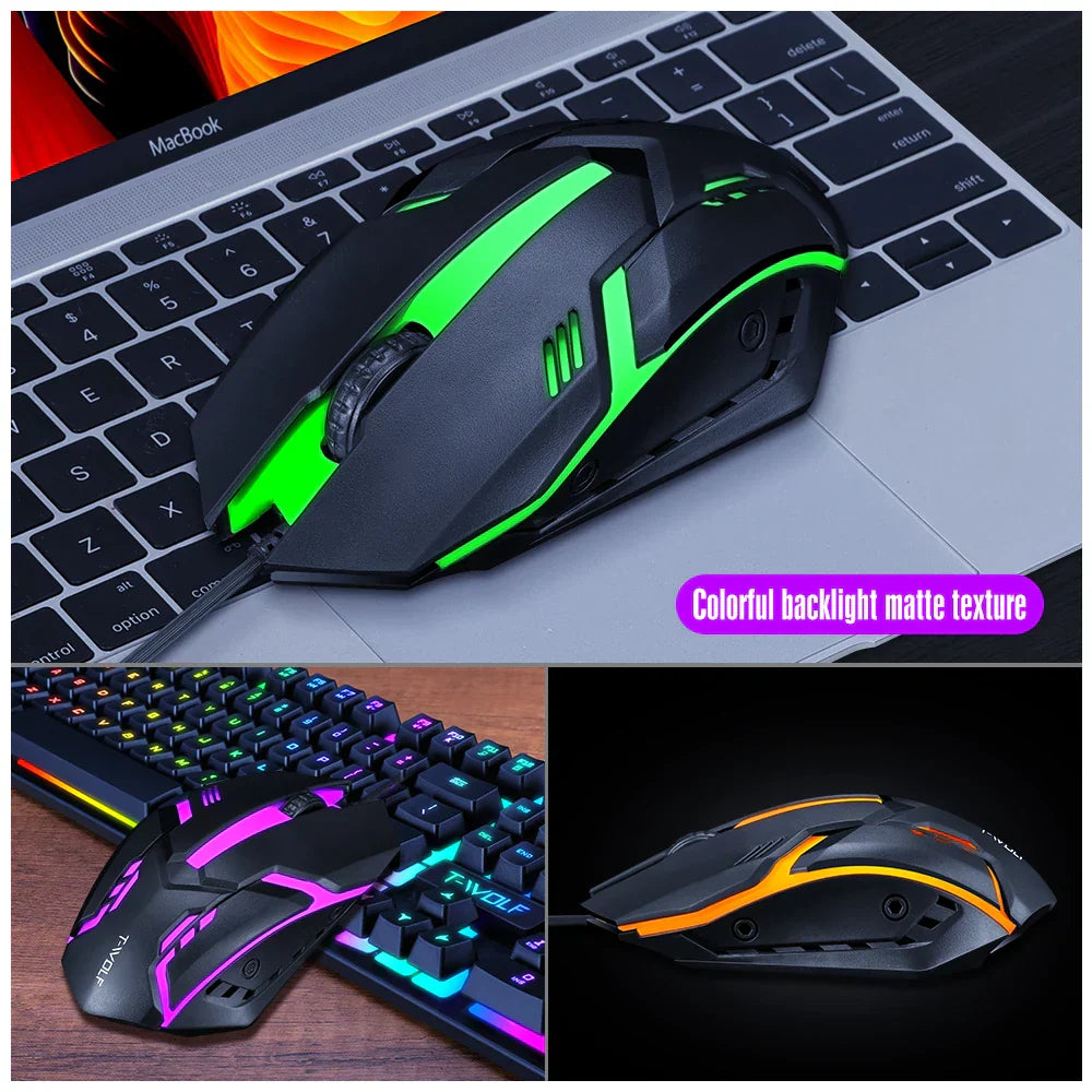 RGB Backlit Gaming Keyboard and Mouse Bundle with 104 Keys
