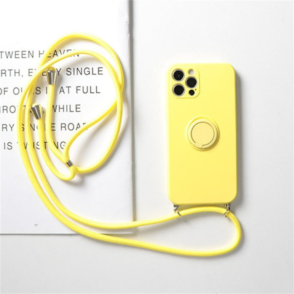 Rope Ring Crossbody Phone Case with Stand for iPhone - A Hands-free Solution
