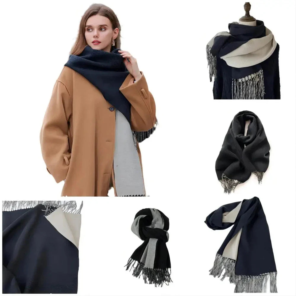 Soft and Cozy Two-Toned Wrap Scarf