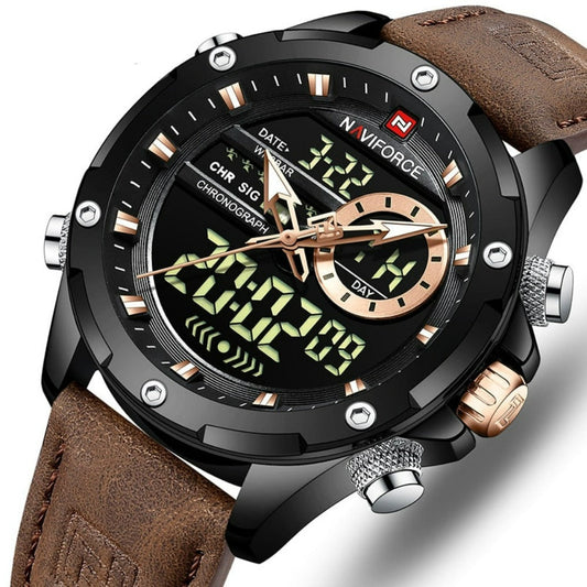 Waterproof Men's Military Watch with Dual Functionality