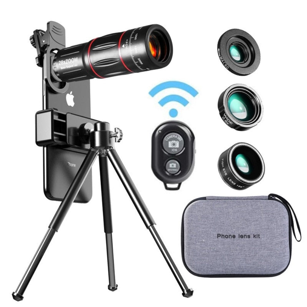 Dragon Bluetooth Telescope Lens Kit with 28X Ultra HD Zoom and Tripod Compatibility