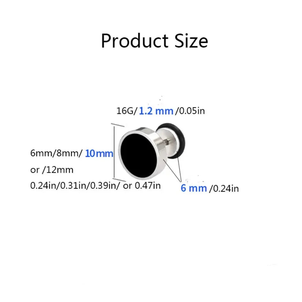 Black Stud Earrings for Both Genders