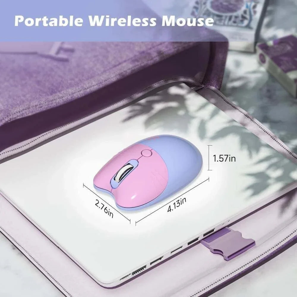 Cartoon Feline Themed Wireless Mouse with Bluetooth 2.4Ghz