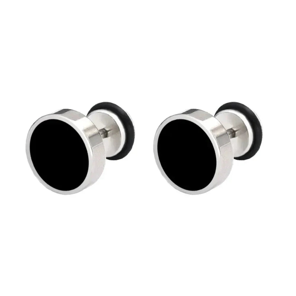 Black Stud Earrings for Both Genders