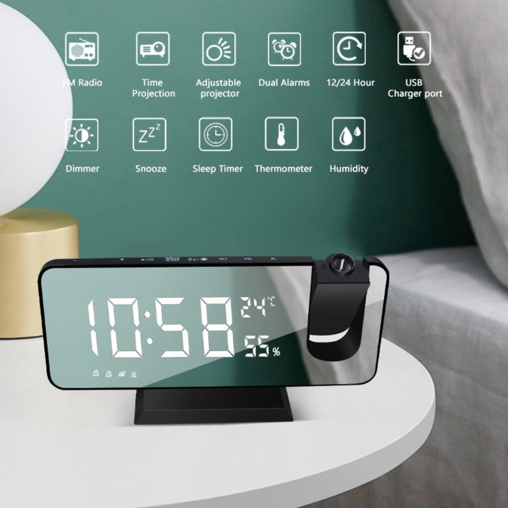 FM Radio Alarm Clock with Digital Display