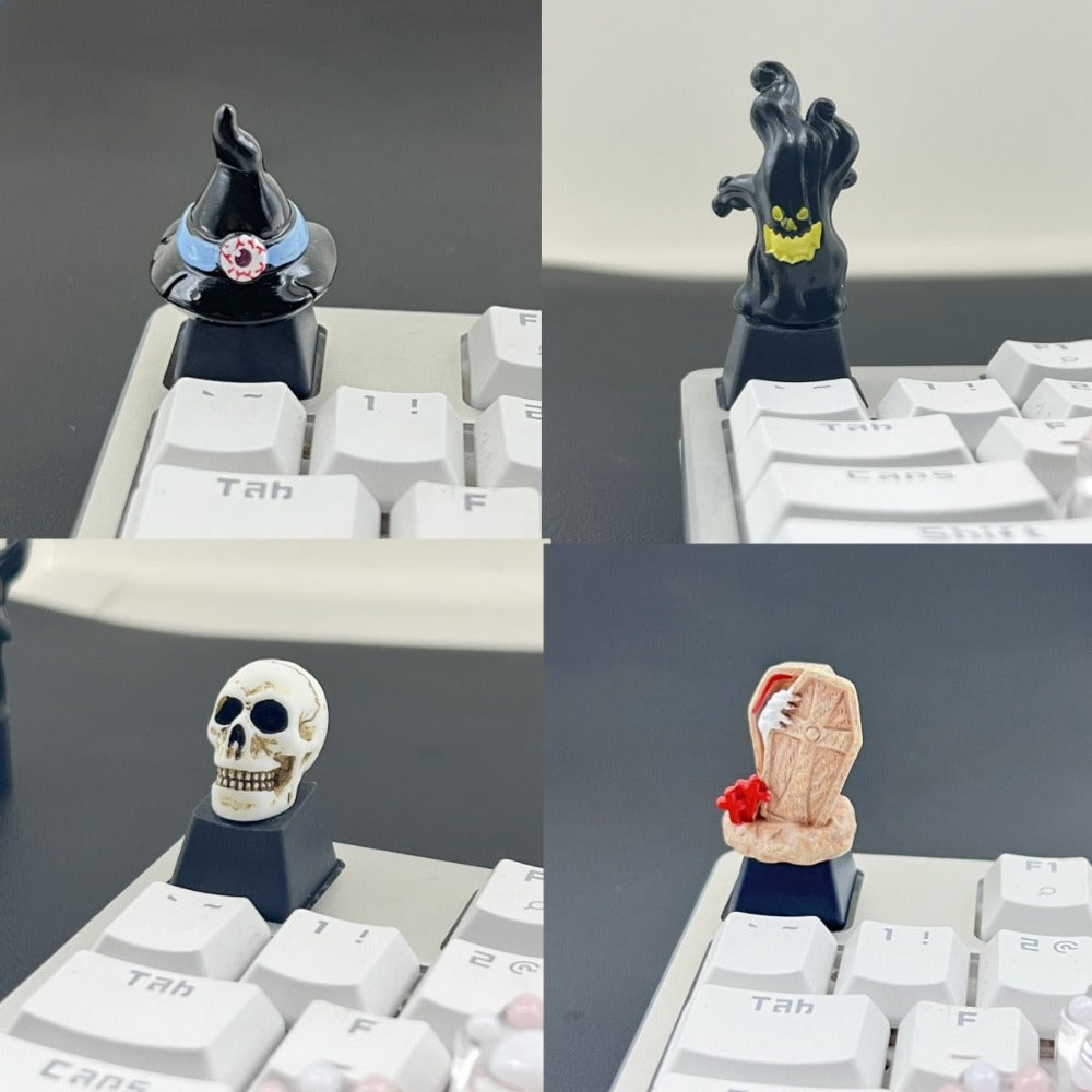 Computer Keycap with a Dark Skull Design