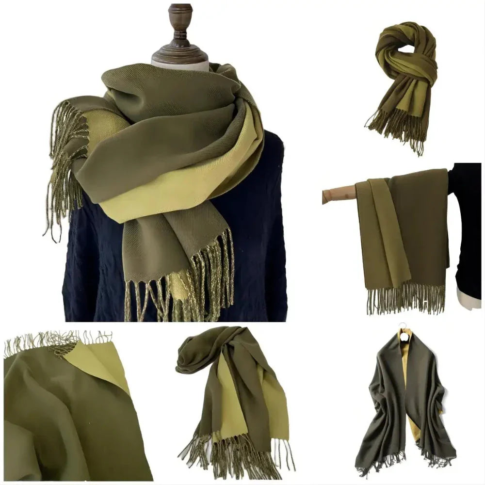 Soft and Cozy Two-Toned Wrap Scarf