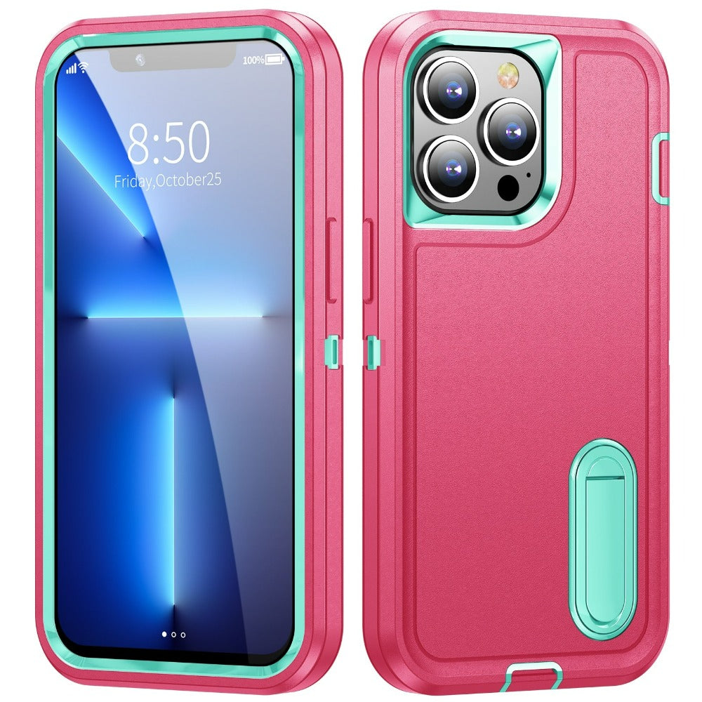 Shock-Resistant Phone Case with Full Coverage and Built-In Stand