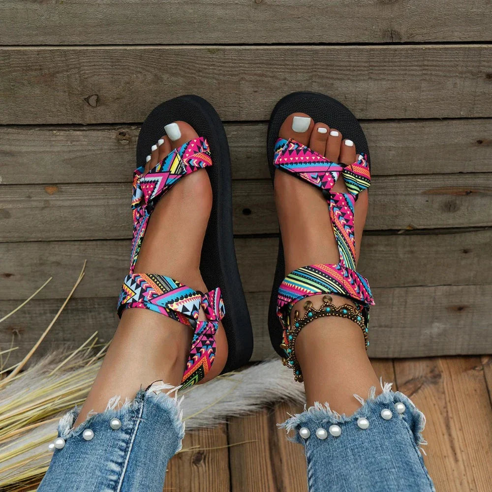 Colorful Flat Sandals for Women's Summer Wear