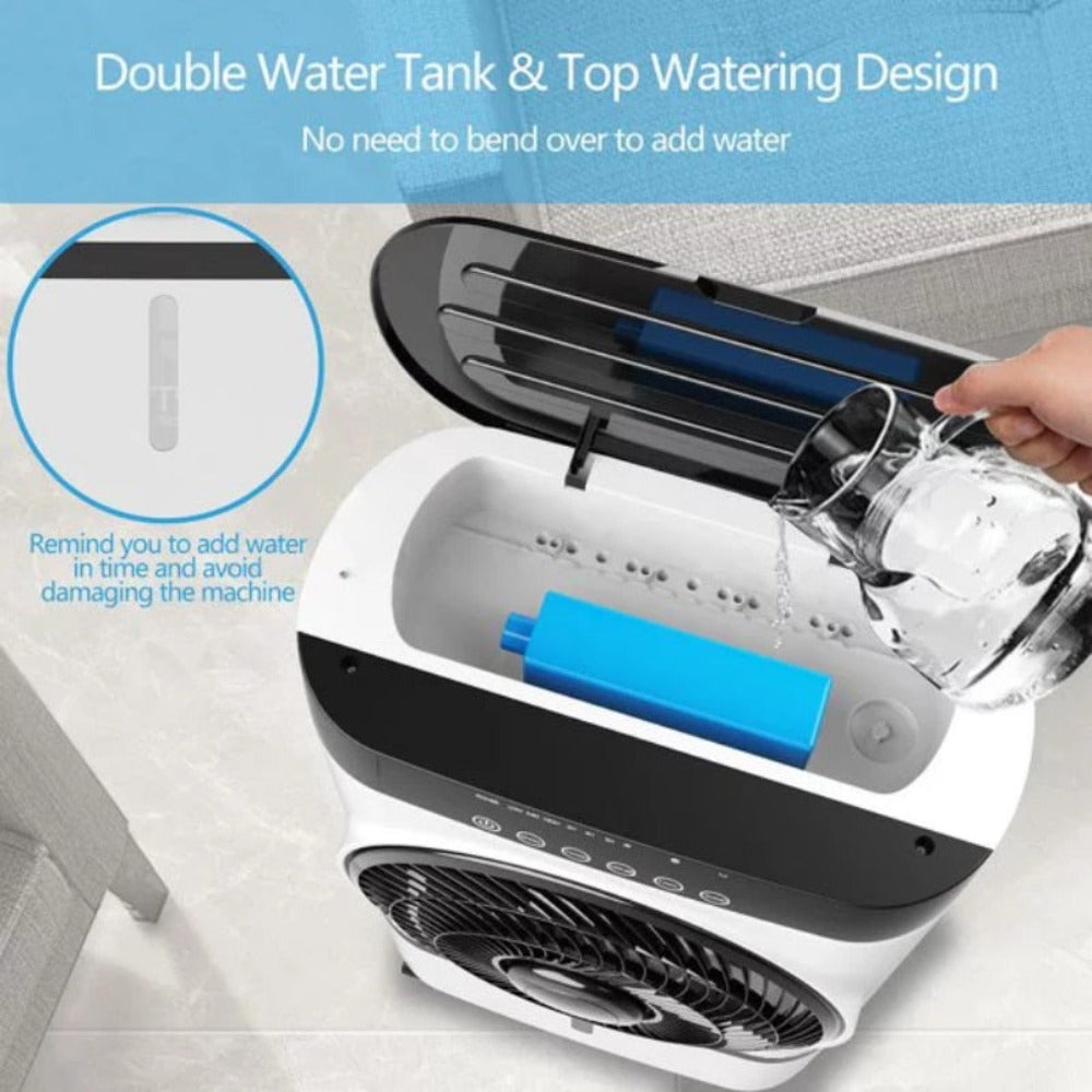 Remote-Controlled Portable Air Cooling Device with Evaporative Technology