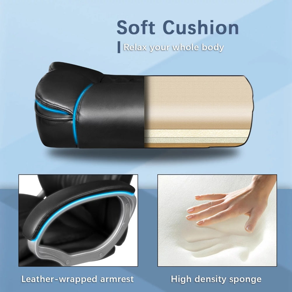 High Back Faux Leather Executive Office Chair in Black