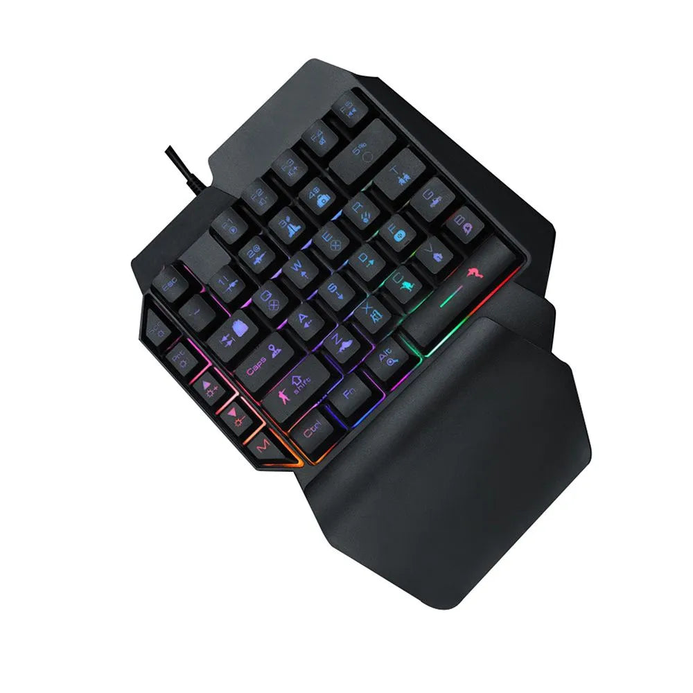 Gaming Keyboard with One-Hand RGB Illumination