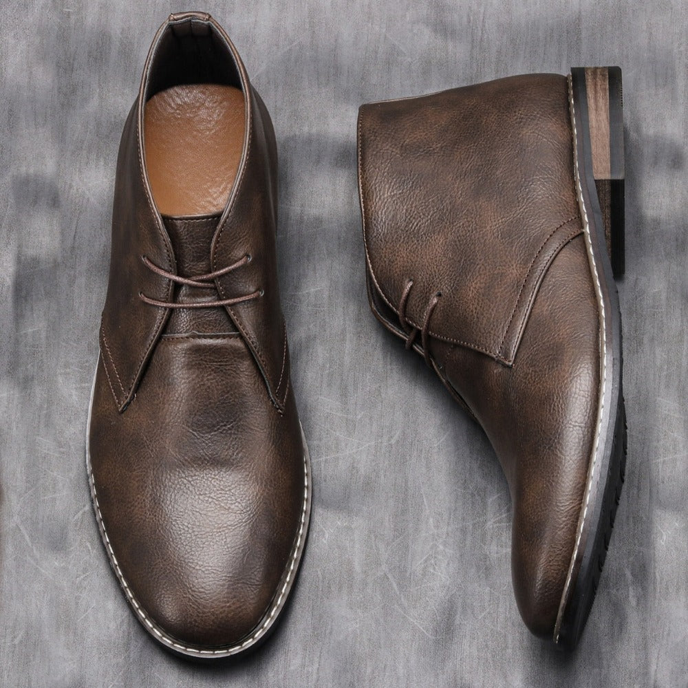 Classic Vegan Leather Ankle Boots for Men