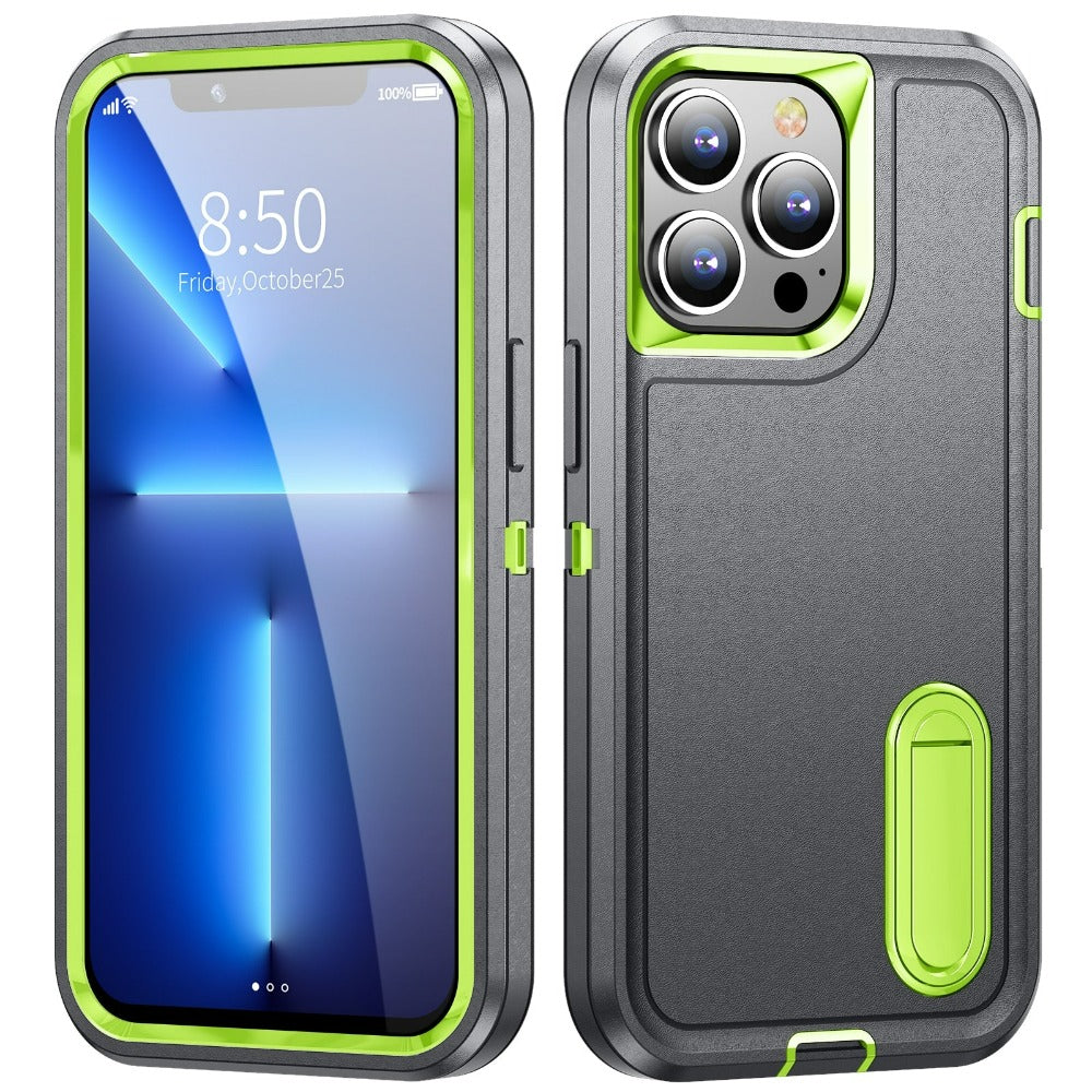 Shock-Resistant Phone Case with Full Coverage and Built-In Stand