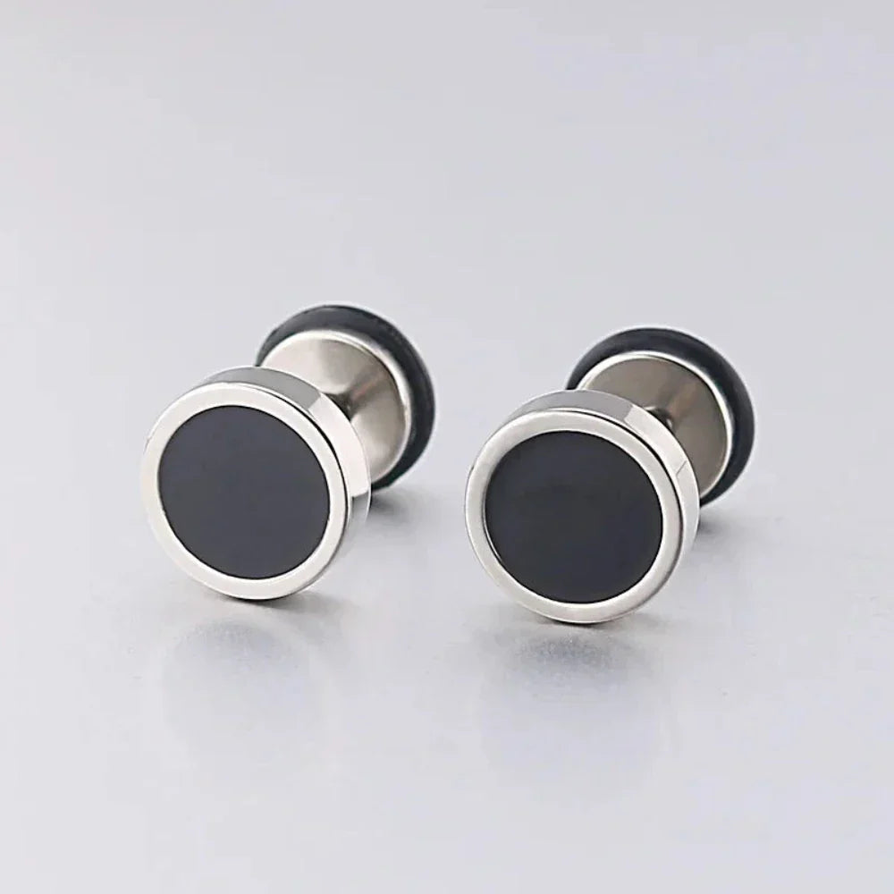 Black Stud Earrings for Both Genders