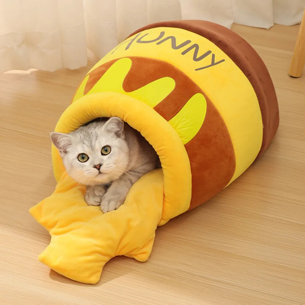 Honey Jar Themed Adorable Cat Bed