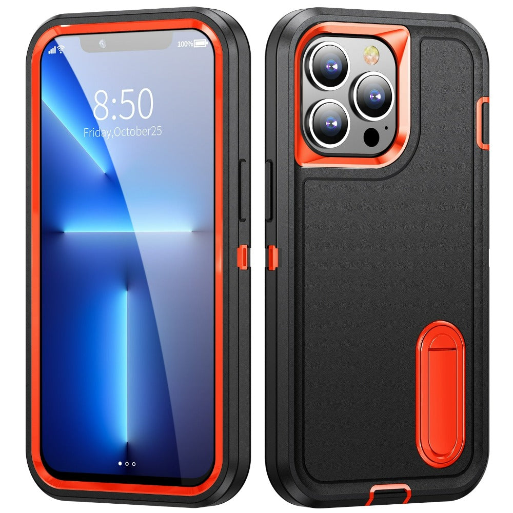 Shock-Resistant Phone Case with Full Coverage and Built-In Stand