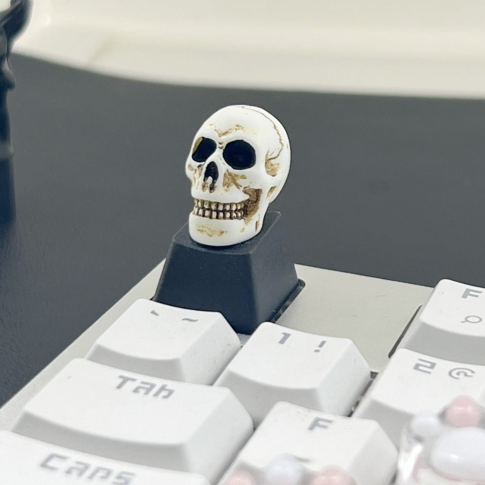 Computer Keycap with a Dark Skull Design