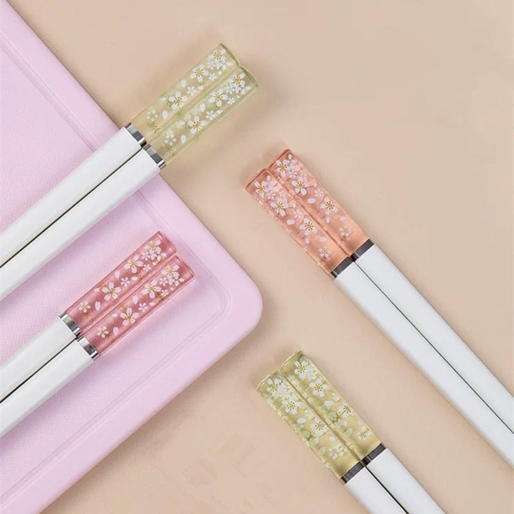 Cherry Blossom Chopstick Set - Japanese Inspired Gift Pack (4 pairs)