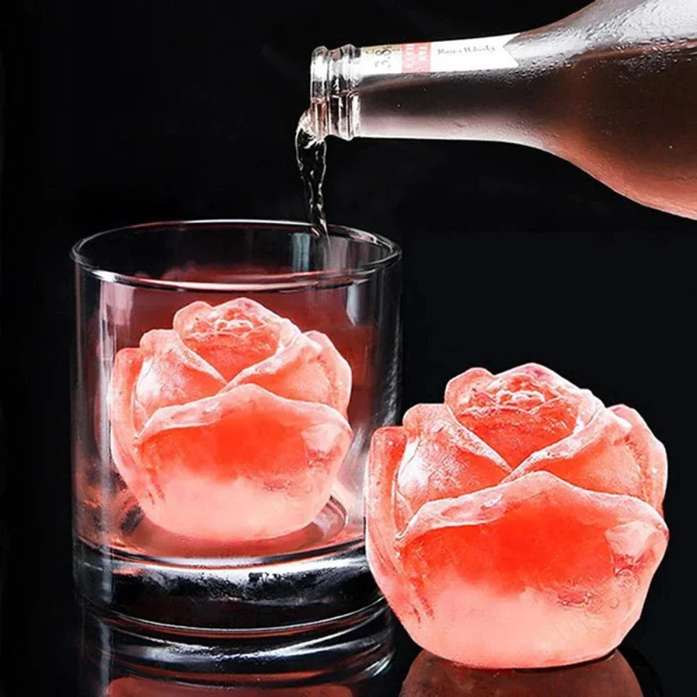 Rose-Shaped Ice Mold with 9 Grids