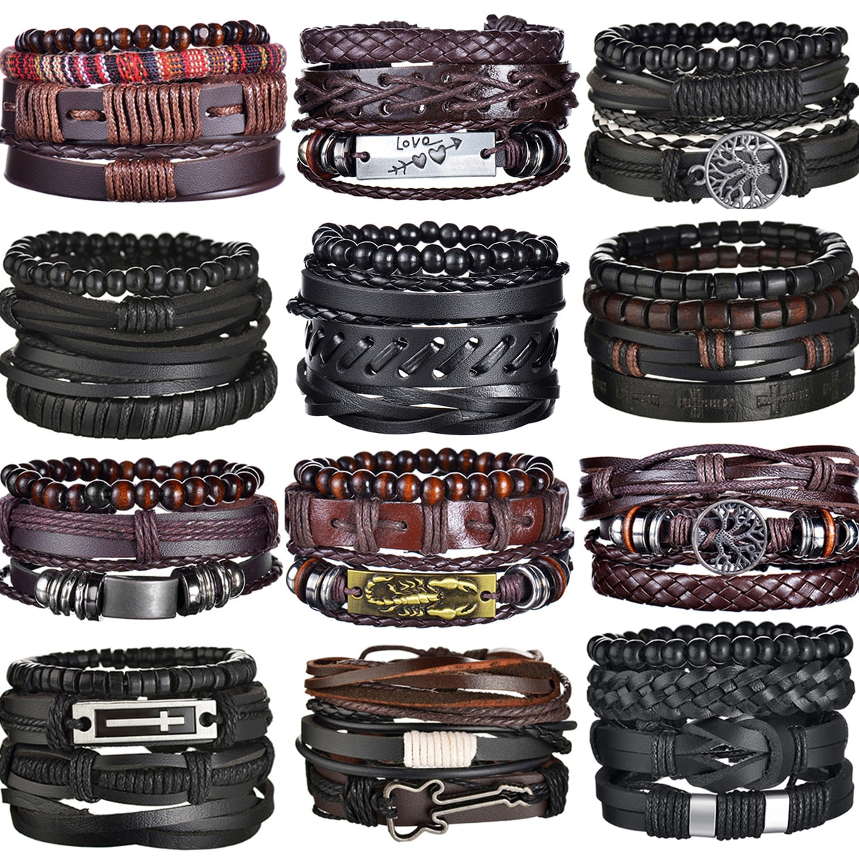 Gothic Layered Bracelet for Men