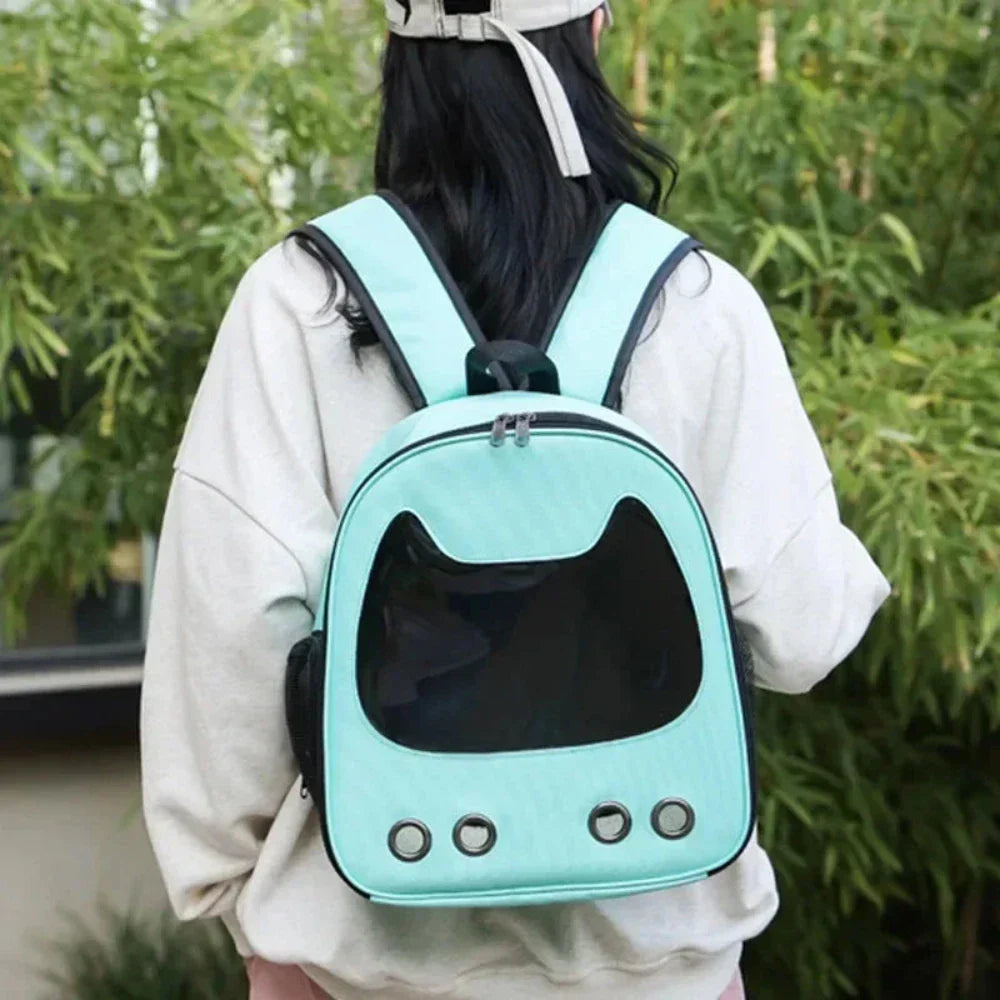 Pet Carrier Backpack with Feline Design for Small Sized Cats