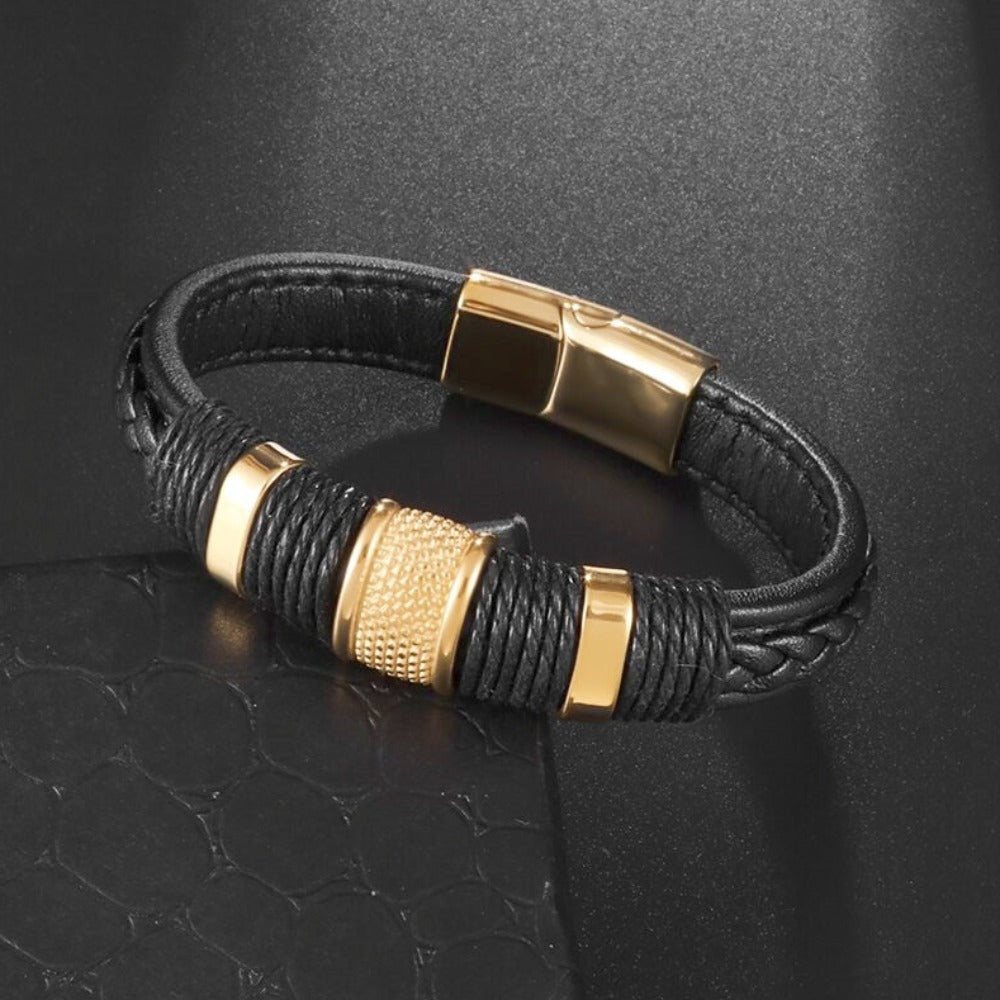 Braided Charm Bracelet Made from Vegan Leather