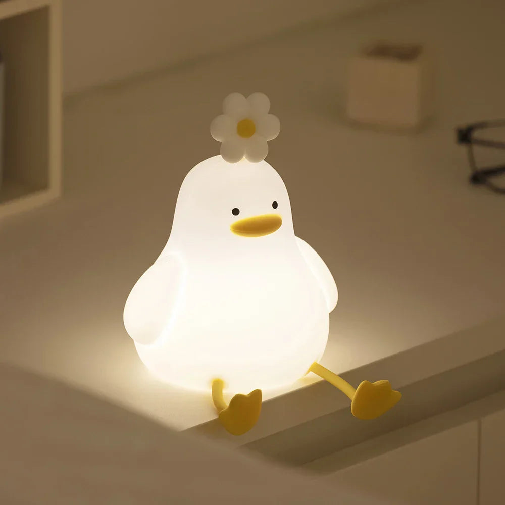 Adorable LED Duck Mobile Phone Stand with Touch Lamp