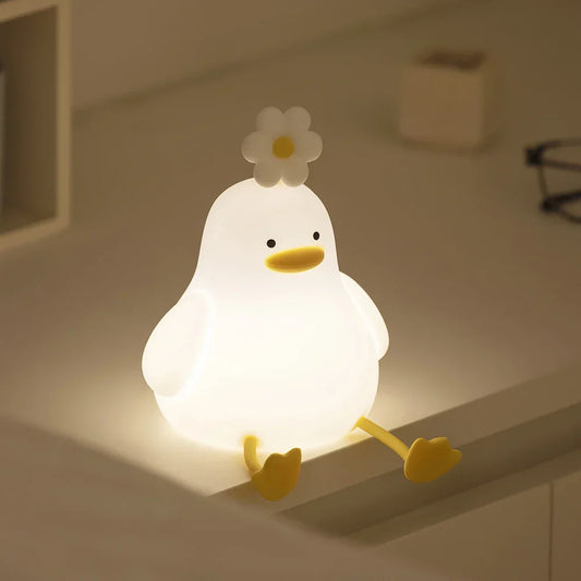 Adorable LED Duck Mobile Phone Stand with Touch Lamp