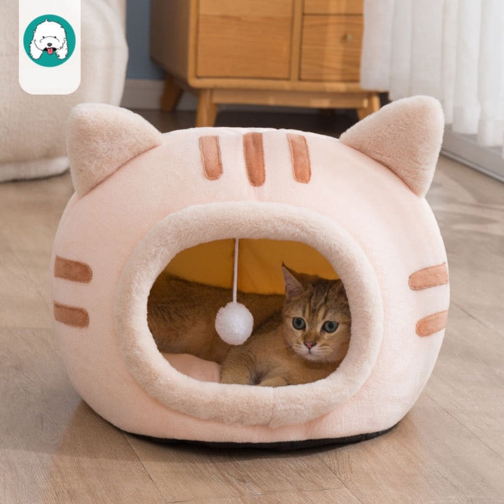 Cute Feline Head Pet Bed