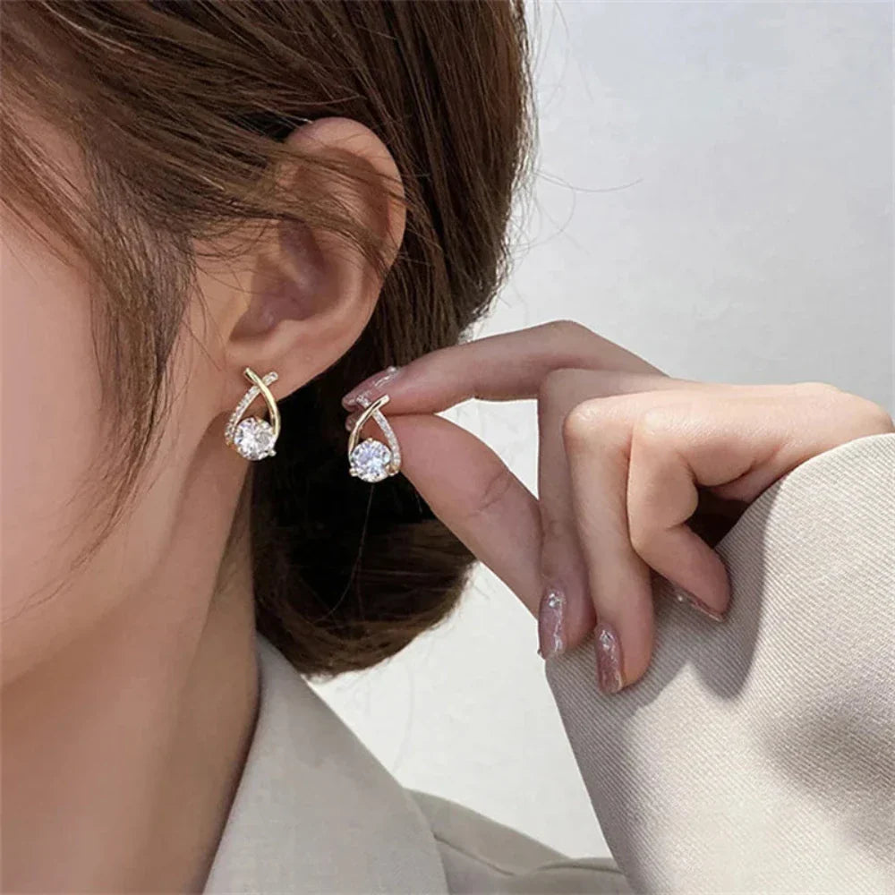 Korean Style Cross-shaped Stud Earrings