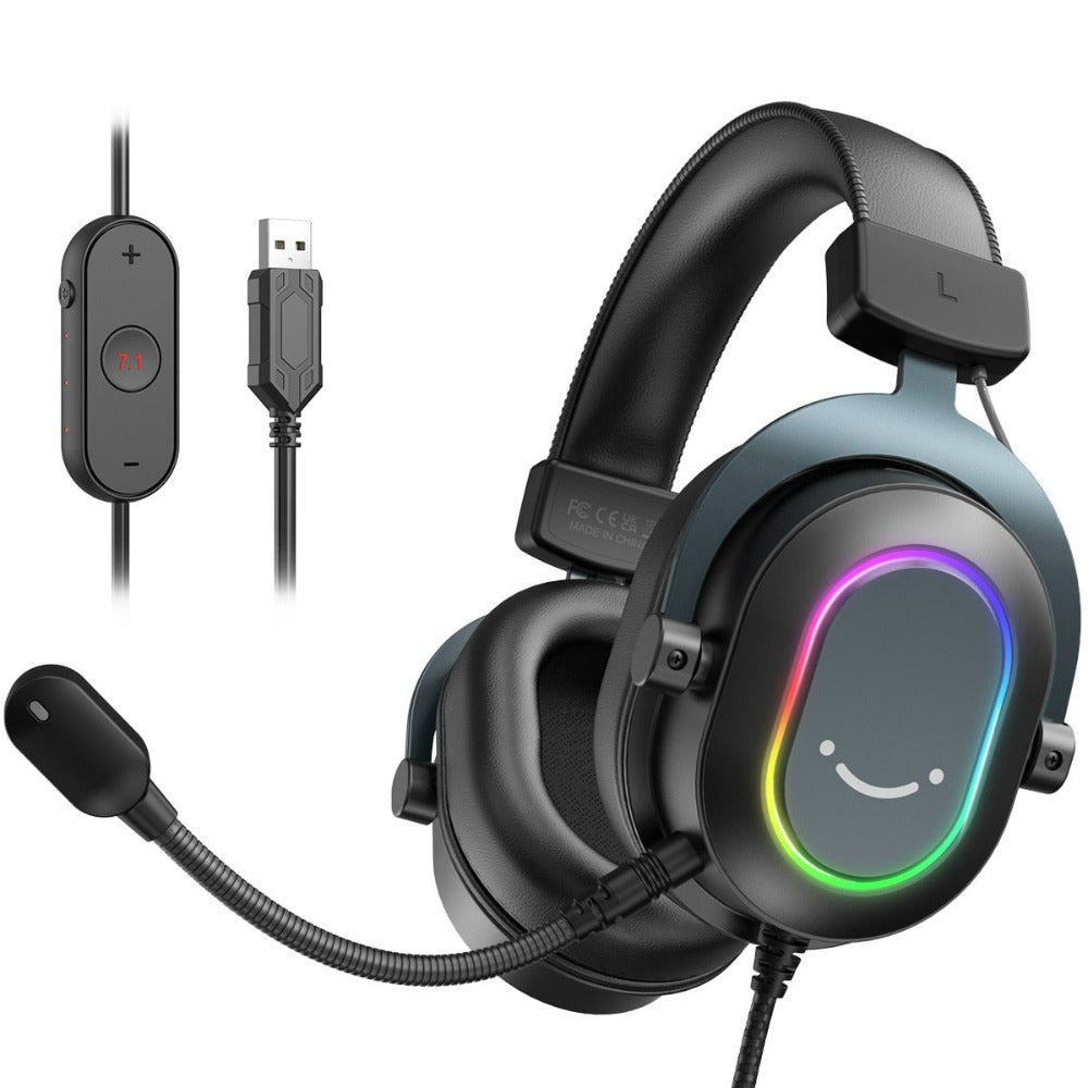 Dragon 6 Vibrant RGB Gaming Headset with Microphone - Immersive Over-Ear Headphones