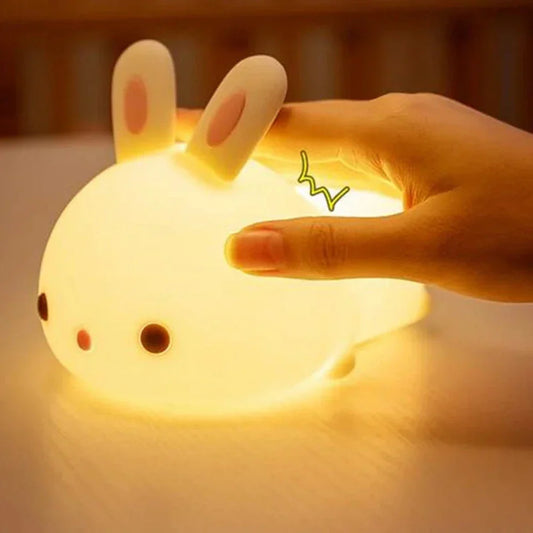 Enhanced 16-Color LED Bunny Night Light with Touch Sensing