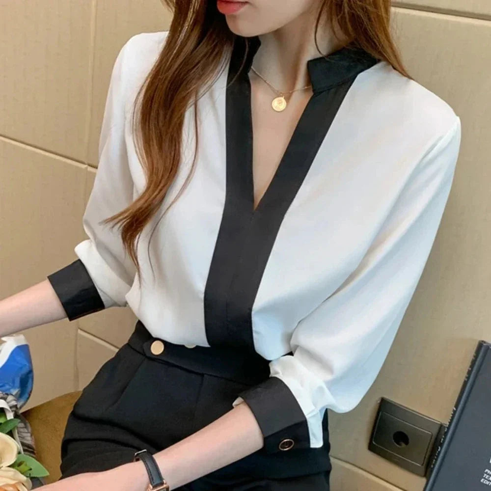 Korean-Inspired Women's Stand Collar Top