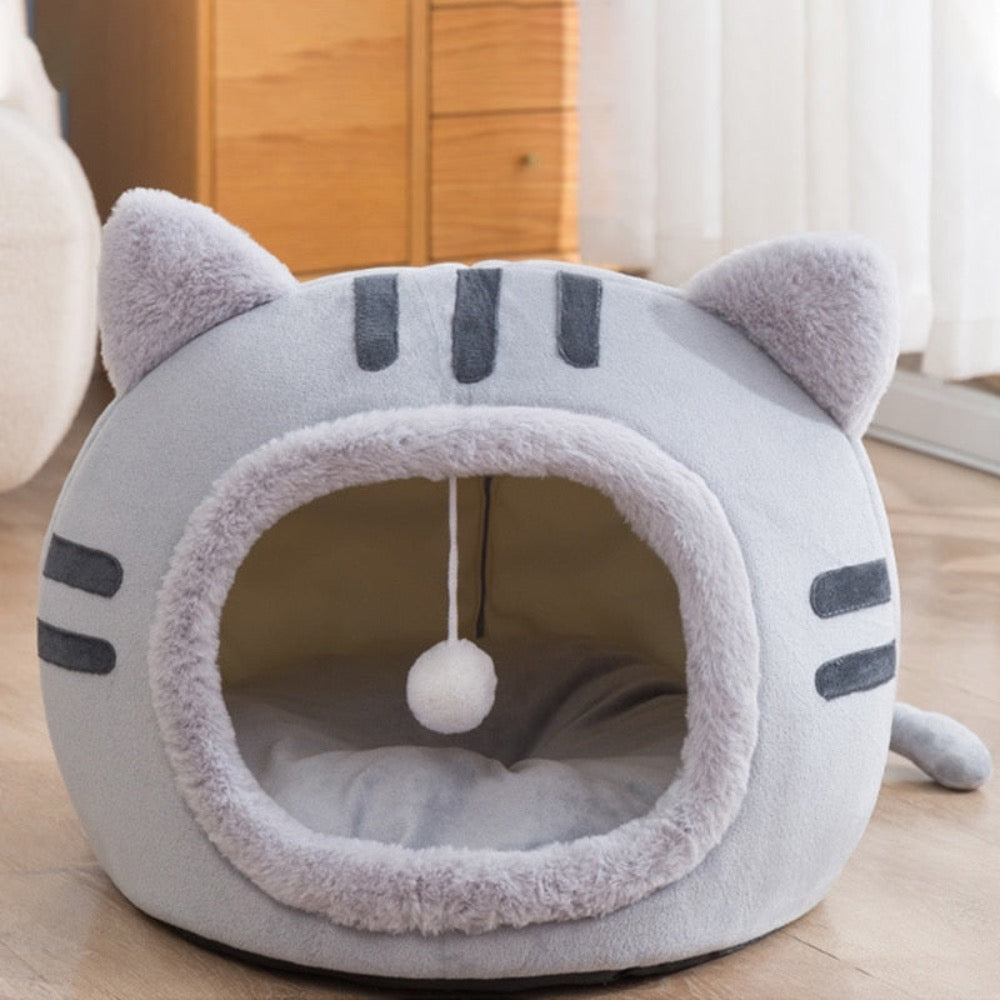 Cute Feline Head Pet Bed