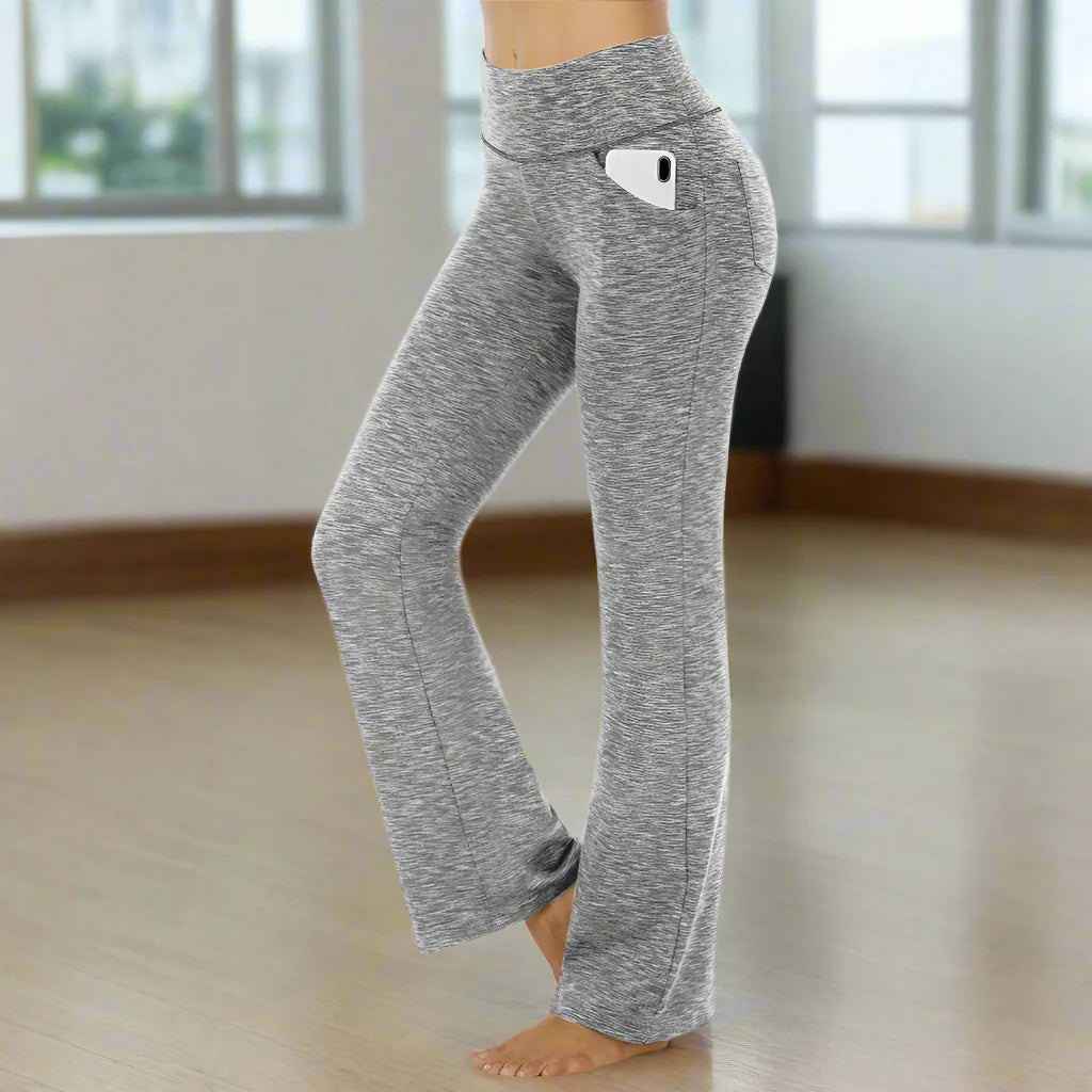 Flattering Straight Flare Yoga Leggings with a High Waist